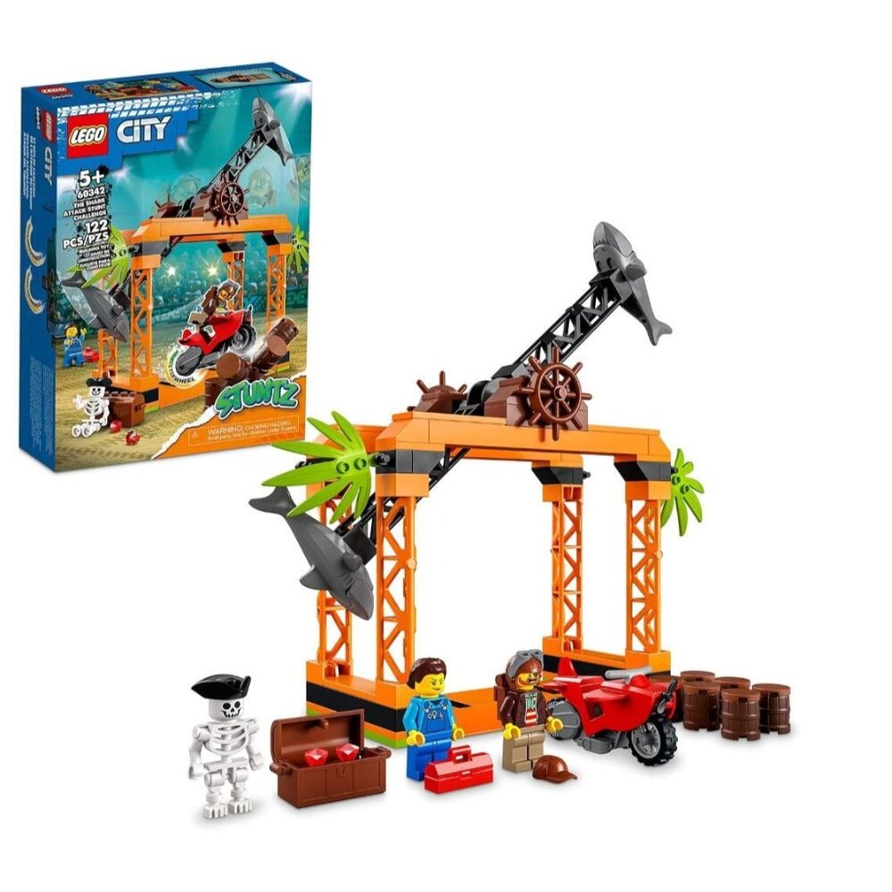 LEGO City Stuntz The Shark Attack Stunt Challenge Adventure Series Toy with Flyw
